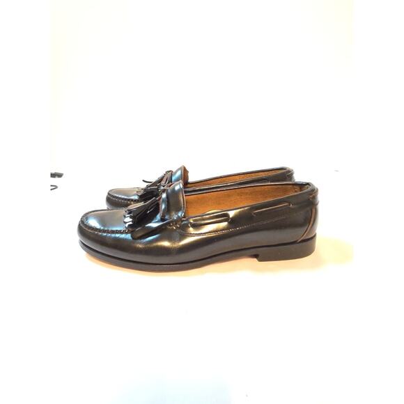 Classic COLE HAAN Hand Sewn U.S. Made Black Leather Loafers Tassels US Sz 11 D - Picture 13 of 16